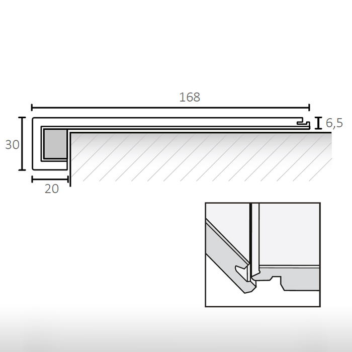 Perfil de Escada SPC XL 1510x168x30 mm
