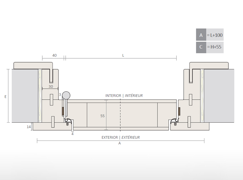 Aro porta batente faceada exterior CF-FCE (1 folha)